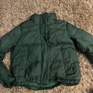 Lululemon wunder puff cropped jacket size 2 Everglades green